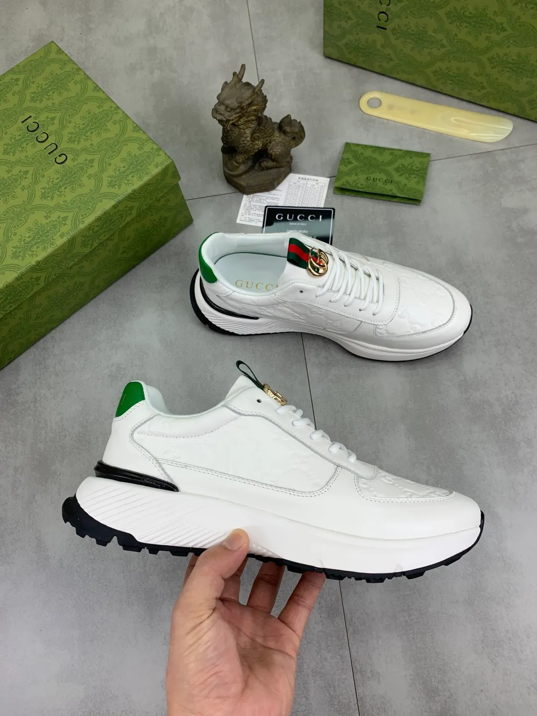 Men's men's shoes 💰P460💰[New model] (GUCCI) official website's latest 🎁🎁casual and fashionable men's shoes👟, hot style 💥 style is simple and elegant, exclusive for trendy men. Unique official website's latest brand double G element Elements 👑 Original Gucci decoration, fashionable and generous, fabric original calfskin ✅ fully imported first-layer pigskin lining, official website designated wear-resistant, lightweight original rubber casual outsole, classic model taken in real life 🎬38-44 (45 customized) 2️⃣ colors available